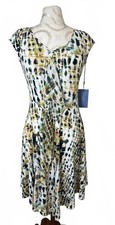 New Vera Wang Women's Dress Abstract Sleeveless A-Line Asymmetric Hem Size XS
