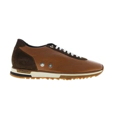 Di Bianco Daytona Cervo Mens Brown Leather Lace Up Lifestyle Sneakers Shoes