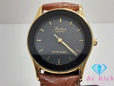 CITIZEN Q Q Falcon Men's Black Stainless Steel Leather Analog Used Watch