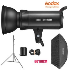 GODOX SK400II-V 400Ws Photo Strobe Studio Flash 60 90CM Grid Softbox 2m Stand
