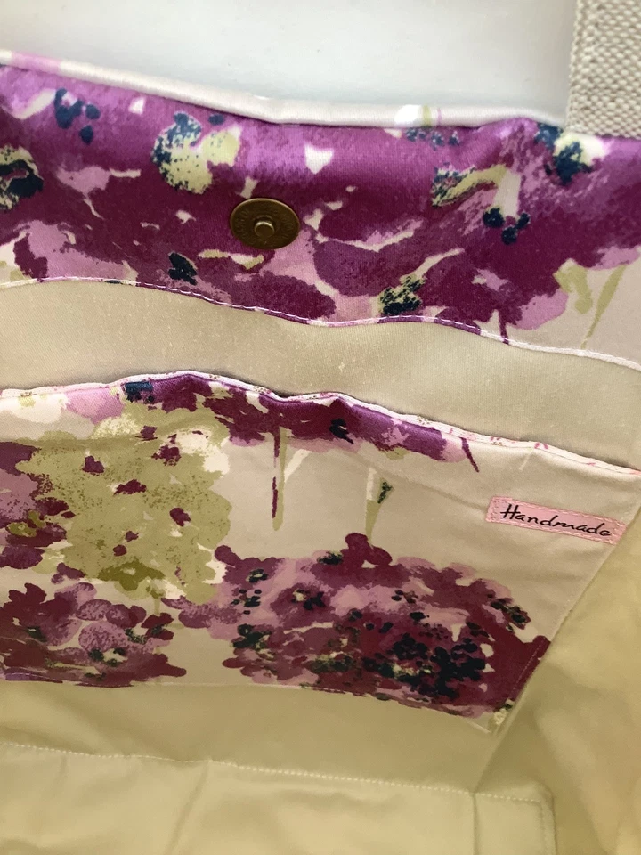 Shoulder bag Shopping bag Tote Romo Fleur Fabric Pocket Handmade in Cheshire - Image 3 of 4