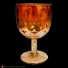 VINTAGE Bartlett Collins Iridescent Marigold Starburst Carnival Glass 6" Goblet