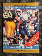 1990 Pro Set - Award Winner Mohammed Elewonibi #20 With Drafted Stripe (RC)