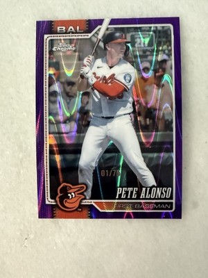 2026 Topps Chrome Baseball Pete Alonso First On Print Purple Refractor /75 #55