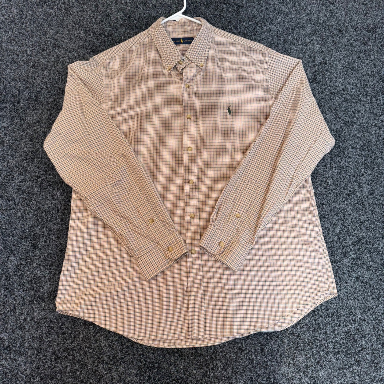 Ralph Lauren Mens Plaid Button Down Shirt Long Sleeve Classic Fit Size XL