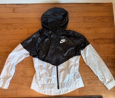 Nike Windbreaker Jacket Womens Small Hooded Full Zip Lightweight Mesh