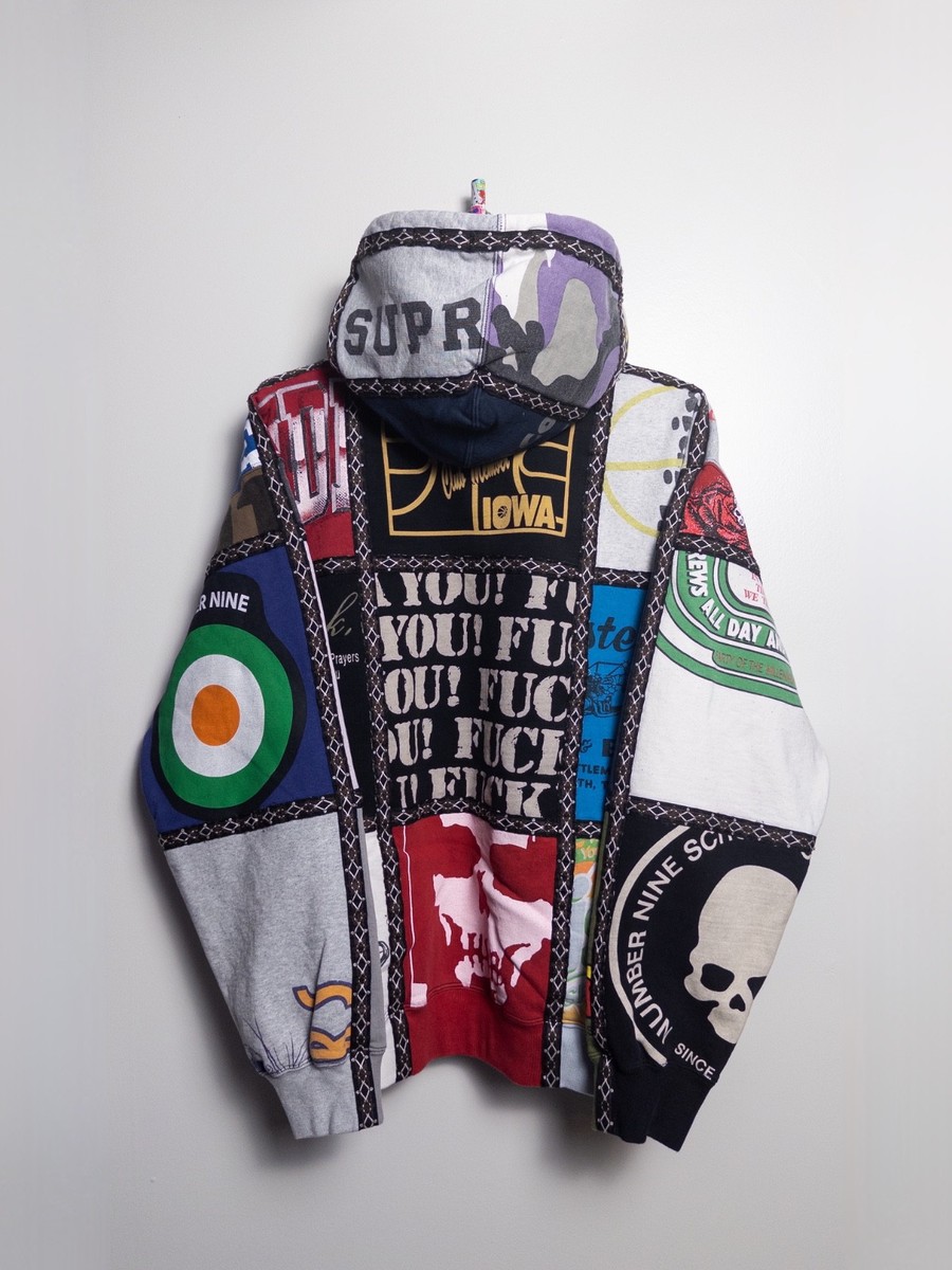 SUPREME NUMBER (N)INE PATCHWORK HOODIE LARGE | eBay