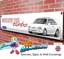 Ford Escort RS Turbo (white) Banner for Garage, Workshop, Showroom etc LARGE