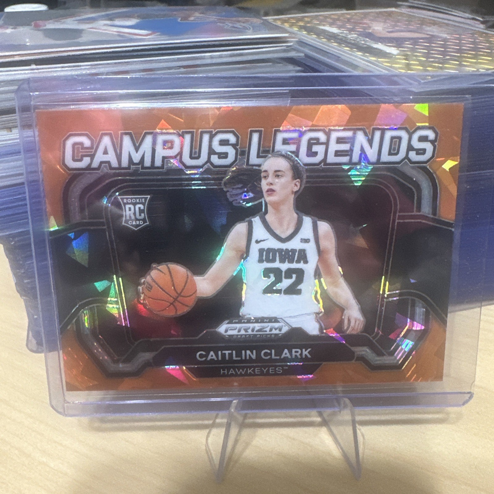 Caitlin Clark 2024 Panini Prizm Draft Picks RC Campus Legends Orange Ice #5