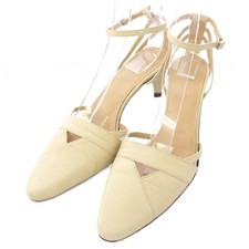 BALLY Leather Ivory Pumps Women's Size 37 US 6.5 Vintage, Used, B Condition