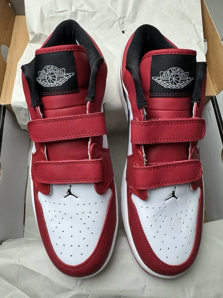 Talla 9 - Air Jordan 1 Low V E L C R O Rojo Universitario RARO Foto 2 de 4