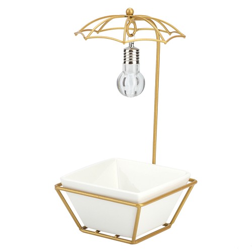 (White+Gold )Simple Umbrella Shape Ceramic Plant Flower Pot Bracket Display H - Picture 3 of 11