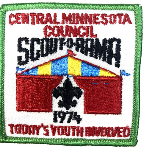 Central MN Council Scout-O-Rama 1974 Today's Youth Involved Patch BSA 3x3"