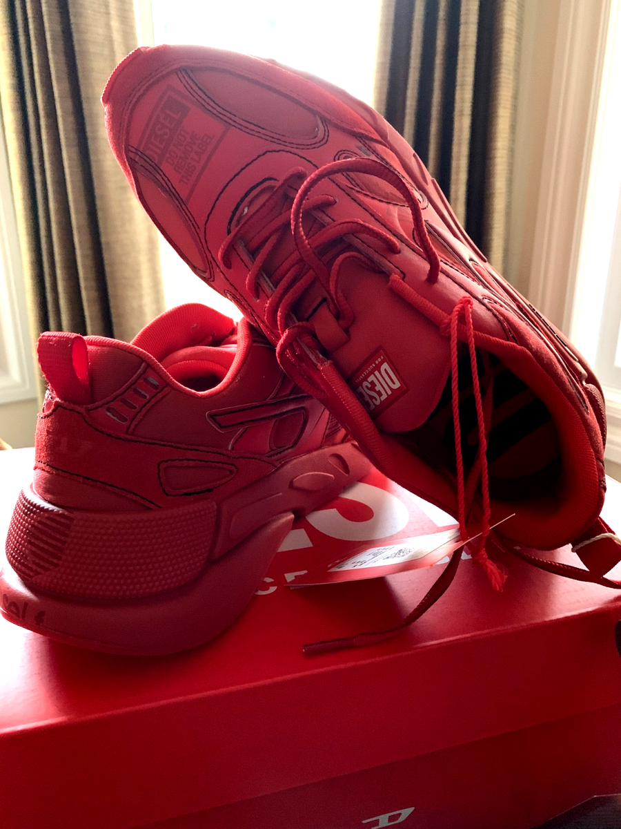 Diesel S-Serendipity Sport Red Sneakers Men's Size 8.0 New in Box
