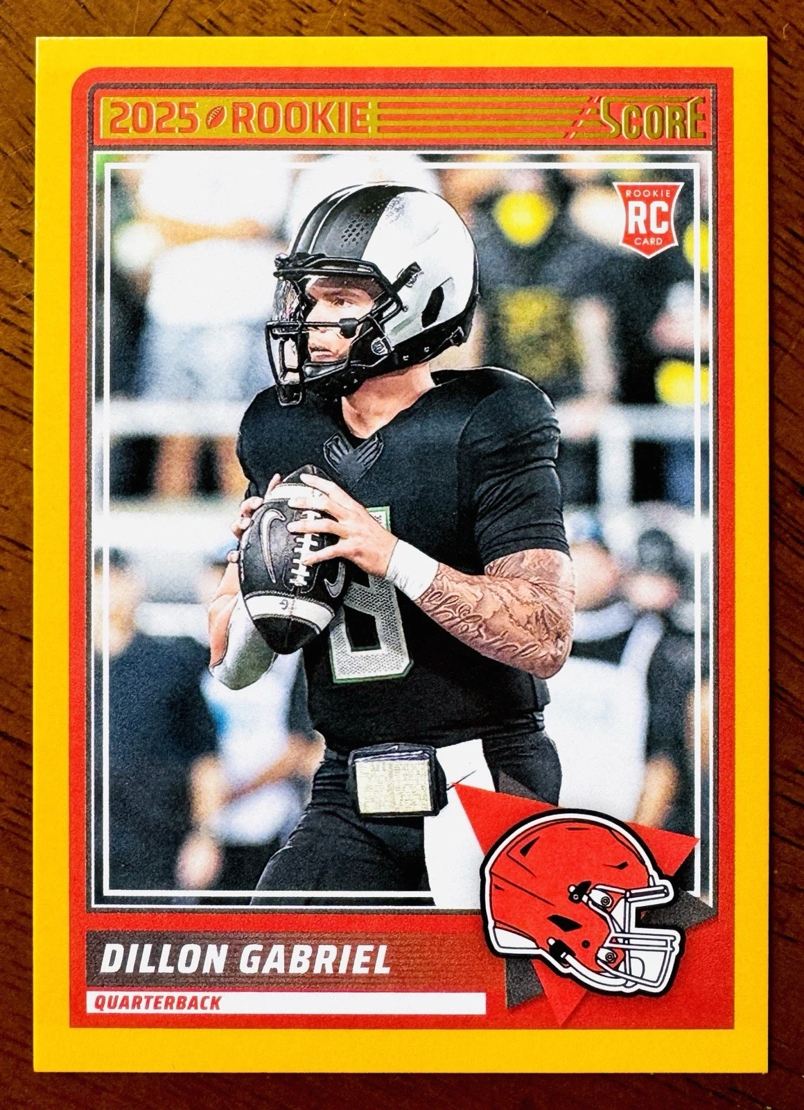 2025 Score #41 Dillon Gabriel Rookie Card GOLD PARALLEL Cleveland Browns DUCKS