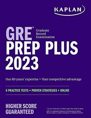 GRE Prep Plus 2023, Includes 6 - Paperback, by Kaplan Test Prep - Very Good f