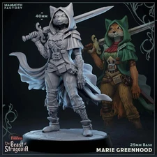 Marie Female Tabaxi Ranger/Rogue/Fighter Unpainted Miniature | D&D | DnD Mini