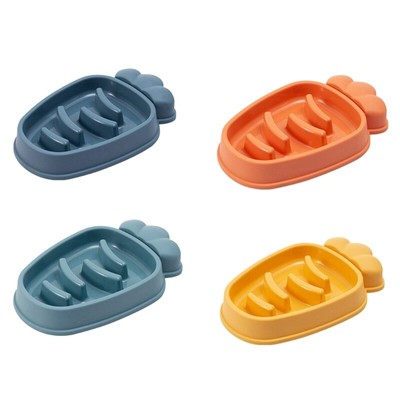 Durable Carrot Shape Pet Bowl Preventing Choking Healthy Design Bowl for Cat Fee