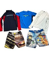 5 Boys Swim Clothes Shirts  Shorts Trunk Lot SMALL UV Sun Protection