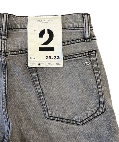 NWT rag & bone Fit 2 Authentic Stretch Slim Fit Jeans 29X32 Greyson $255 - Picture 4 of 7