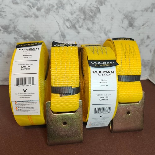VULCAN Winch Strap - Flat Hook - 2" x 27', 4 Pack - 3300 lbs SWL WS227F12-4P - Bild 1 von 2