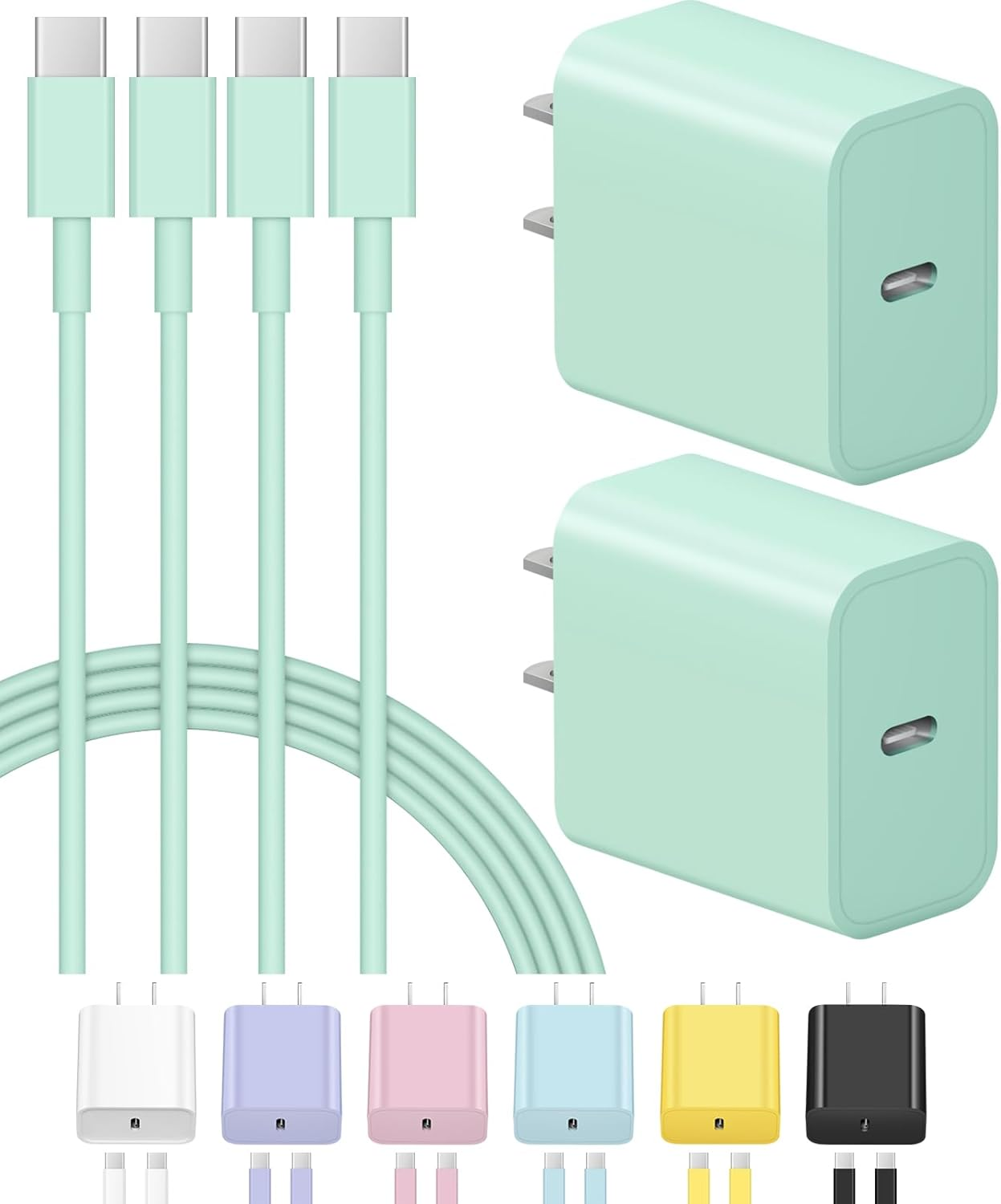 Iphone 16 15 Charger Fast Charging USB C Charger Block 2-Pack Type C Charger 6FT-image