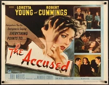 The Accused (1949) Original Folded Style A Half Sheet Movie Poster 22x28