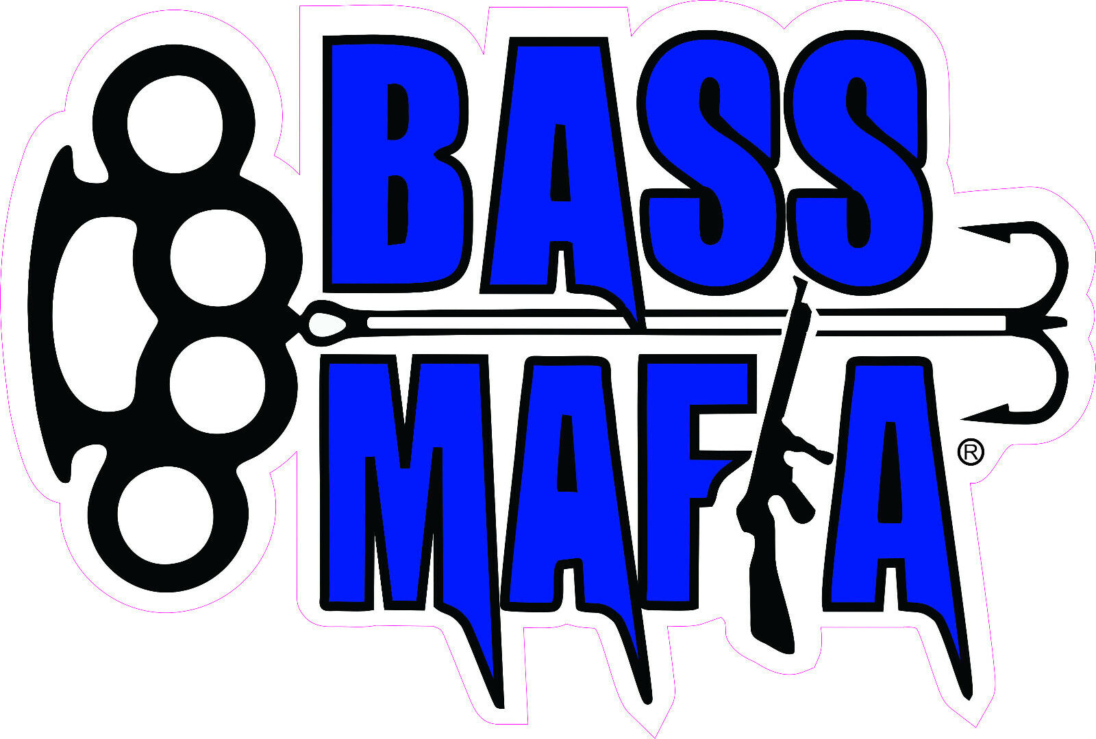 Bass Mafia Blue Carpet Graphic Decal Sticker for Fishing Bass Boats