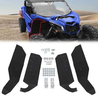 4PCS Fender Flares Mud Flaps Fit Can-Am Maverick Max 1000 13-18 W/Hardware Kits