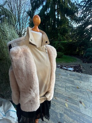 Kunstleder Weste Mit Pelz Von Drole de copine Paris In Beige, Damen Größe S/M