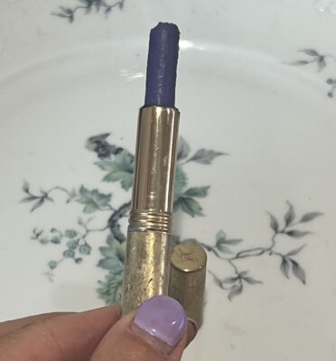 VINTAGE COLLECTIBLE HAZEL BISHOP  EYE SHADOW IRIDESCENT VIOLET GOLD METAL TUBE