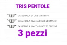 Set Pentola Casseruola Con 2 Maniglie Acciaio Inox Diametro 24 22 20 Cm 3 Pz