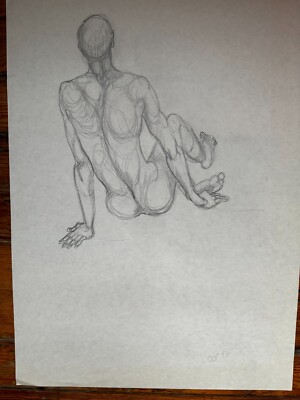 Drawing Study Paper Portrait Abstract Figure Drawing on Paper 24 x 18
