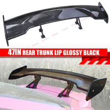47" Universal Car Rear Wing Lip Spoiler Black Tail Trunk Roof Trim GT Style