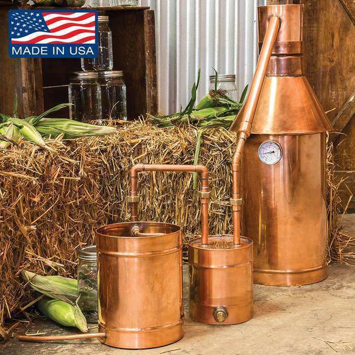 Copper Moonshine Still - Thumper/Worm-Heavy 20oz Build Boiler Whiskey 6 Gallon