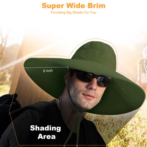 Sombrero para el sol de ala ancha para hombre - UPF 50+ protección UV para senderismo, camping y pesca EE. UU. - Imagen 55 de 67