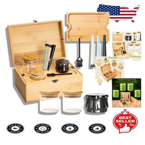 Minimalist Bamboo Storage Box with Accessories - Secure, Stylish & Efficient - 第 1/11 張圖片