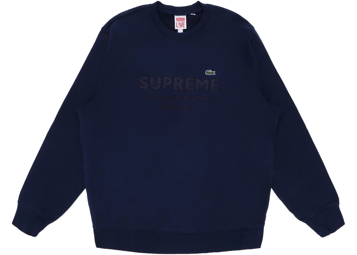 supreme × LACOSTE Supreme LACOSTE Crewneck (SS18) - $148