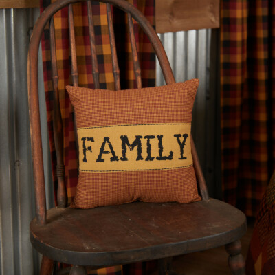 New Primitive Country Barn Red Gingham Check FAMILY Burlap ...
