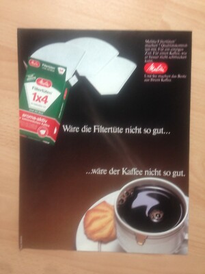  ORIGINAL ADVERTISING 1983 MELITTA COFFEE FILTER BAGS 1 X 4