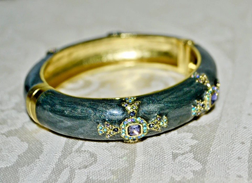 Nuevo $100 HEIDI DAUS Esmalte Día y Noche Brazalete Gris Tanzanita S/M Foto 4 de 4