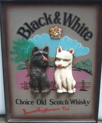 Black and White Scotch Whiskey 3D Wooden Vintage Advertising Wall Board