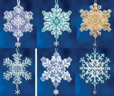 2012 Mill Hill SNOW CRYSTALS Counted Cross Stitch Kits SNOWFLAKES Ornaments