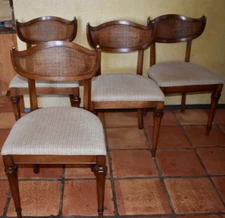 Vintage MCM Shelby Williams Dining chairs  Cane With brass balls