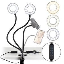 3.5 Inch Dual Selfie Ring Light With Moible Phone  Webcam Holder 3light Modes 1