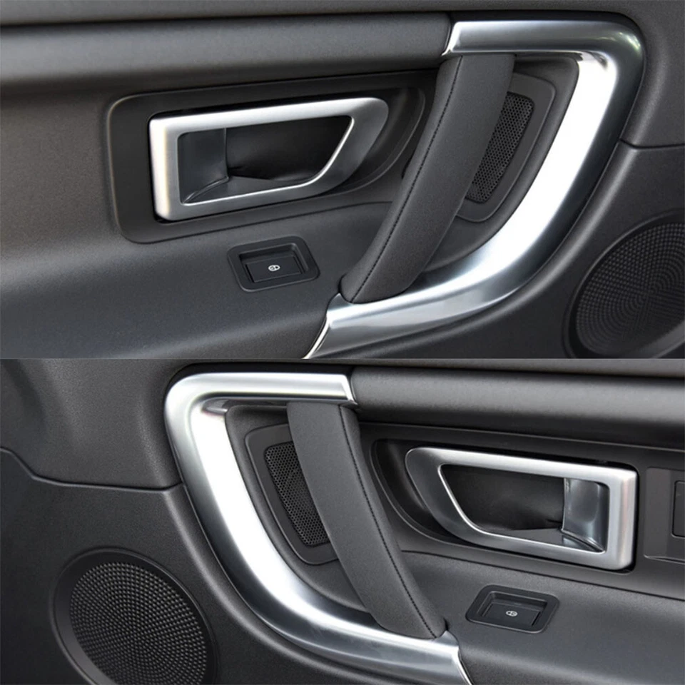 2PCS Carbon Fiber Black Inner Door Handle Cover For Land Rover Discovery 15-19 Foto 3 de 4