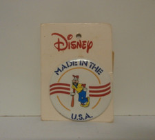 Vintage Disney Goofy Made In The USA 2.5โ Button Pin American Pride Built Here
