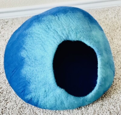 Felted Wool Cat Cave, Hand Felted, Large Covered & Cozy, Also Perfect For Kittys