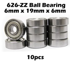 626 ZZ Shielded Bearing 6mm x 19mm x 6mm - 10 PACK