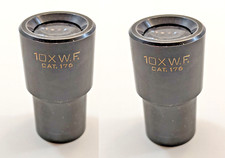LOT of 2 (Pair) AO American Optical 10X W.F. Microscope Eyepieces CAT. 176 VTG